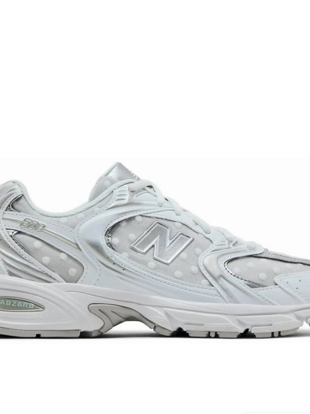 New Balance 530 White  Silver Polka Dots Women's Running Sneakers